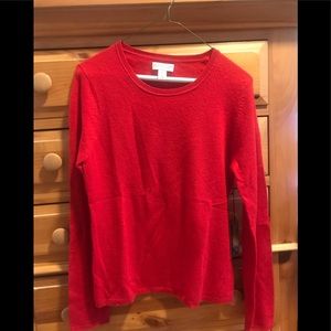NWT Red Adrienne Vittadini Cashmere Crew